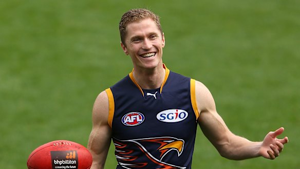 Adam Selwood at Eagles training in 2012.