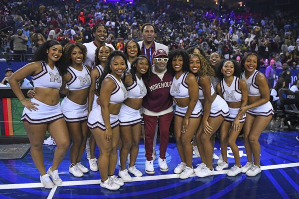 Cheeleaders and Spike Lee at the 2025 HBCU Classic during NBA All-Star Weekend.