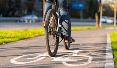 Cycle path in the city.