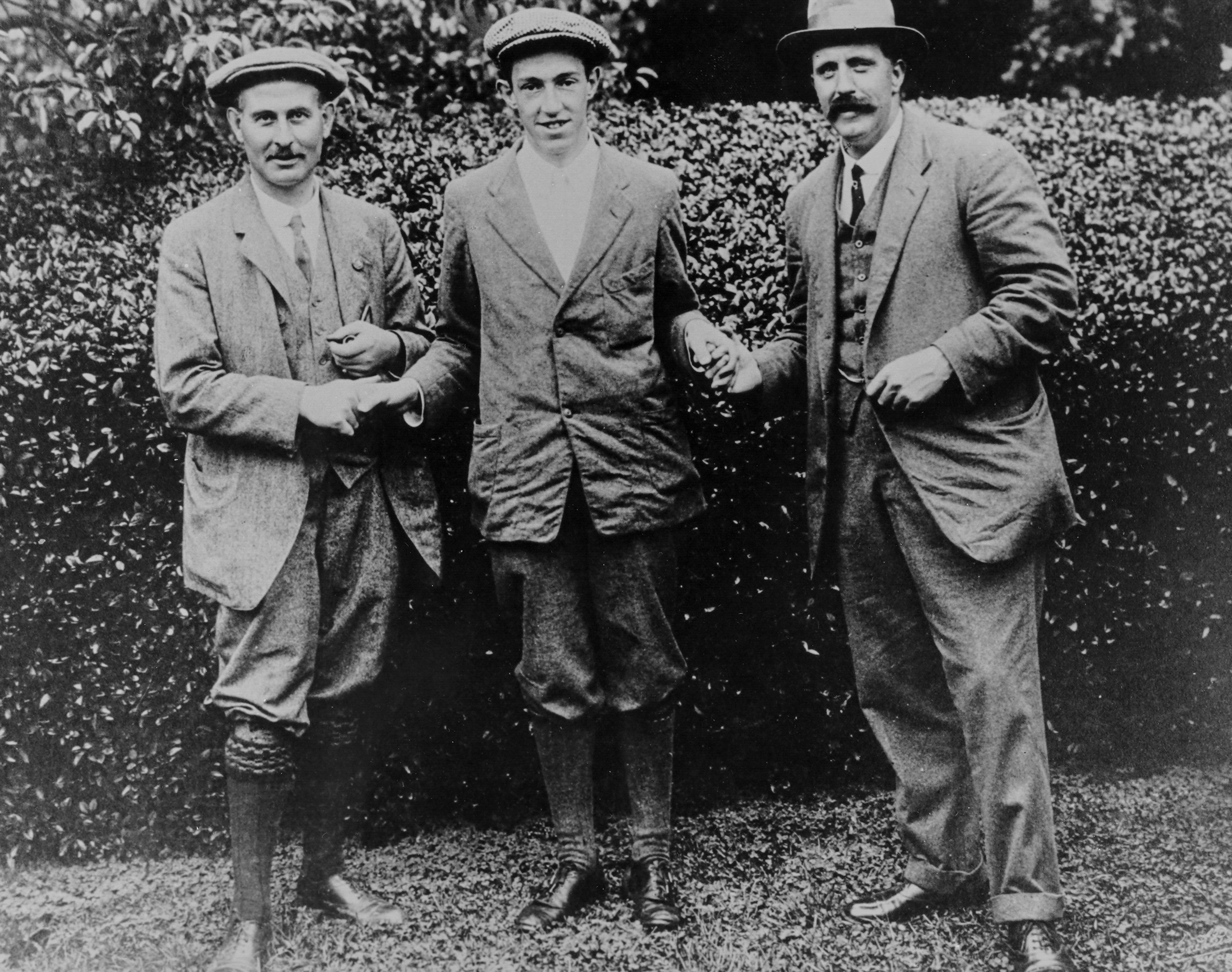 Francis Ouimet with Harry Vardon and Ted Ray