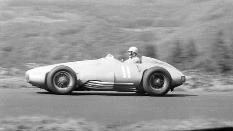 Andre Milhoux on track at the 1956 F1 German Grand Prix