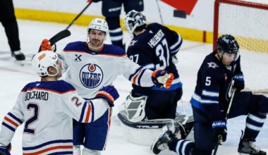 Evan Bouchard completes Edmonton Oilers’ rally over Jets as Winnipeg’s winless skid goes to 11