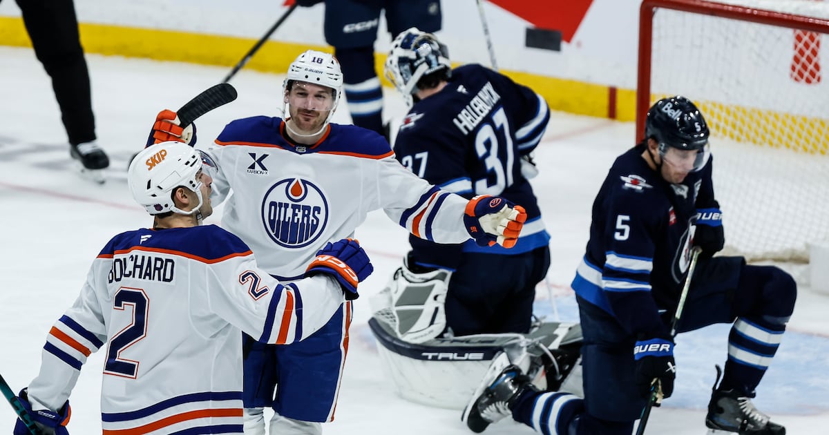 Evan Bouchard completes Edmonton Oilers’ rally over Jets as Winnipeg’s winless skid goes to 11
