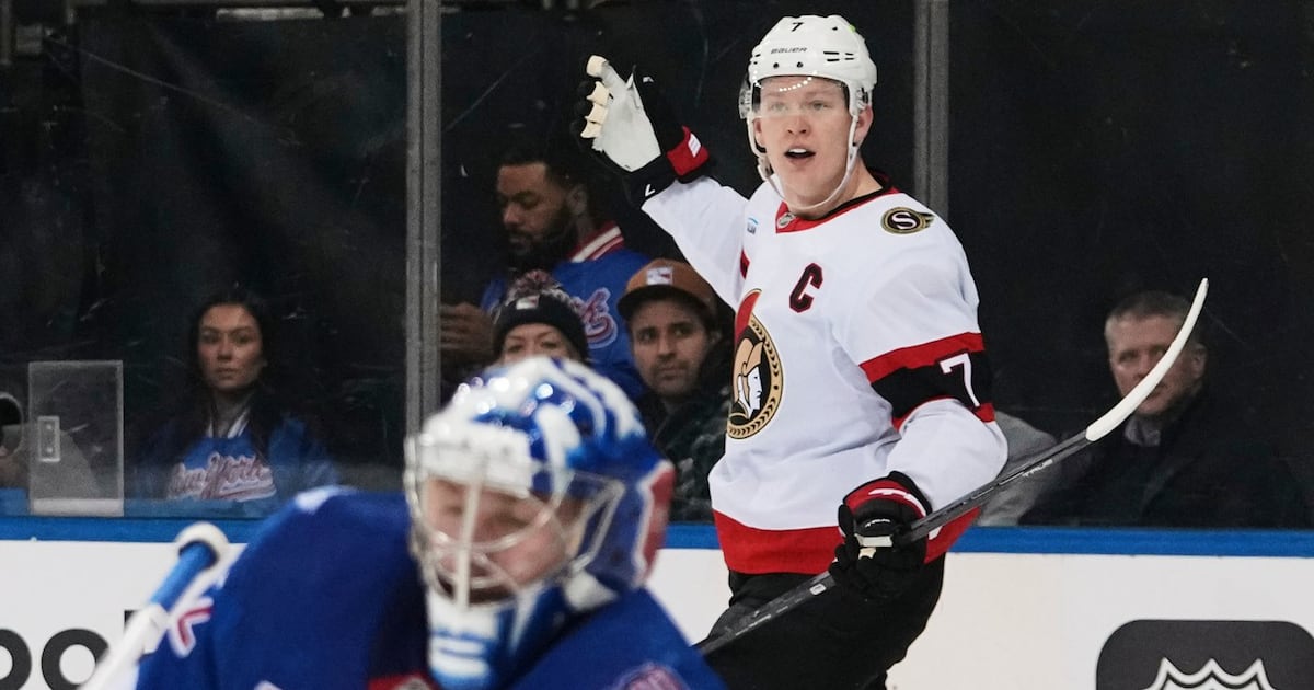 Brady Tkachuk scores 200th career goal as Ottawa Senators beat New York Rangers