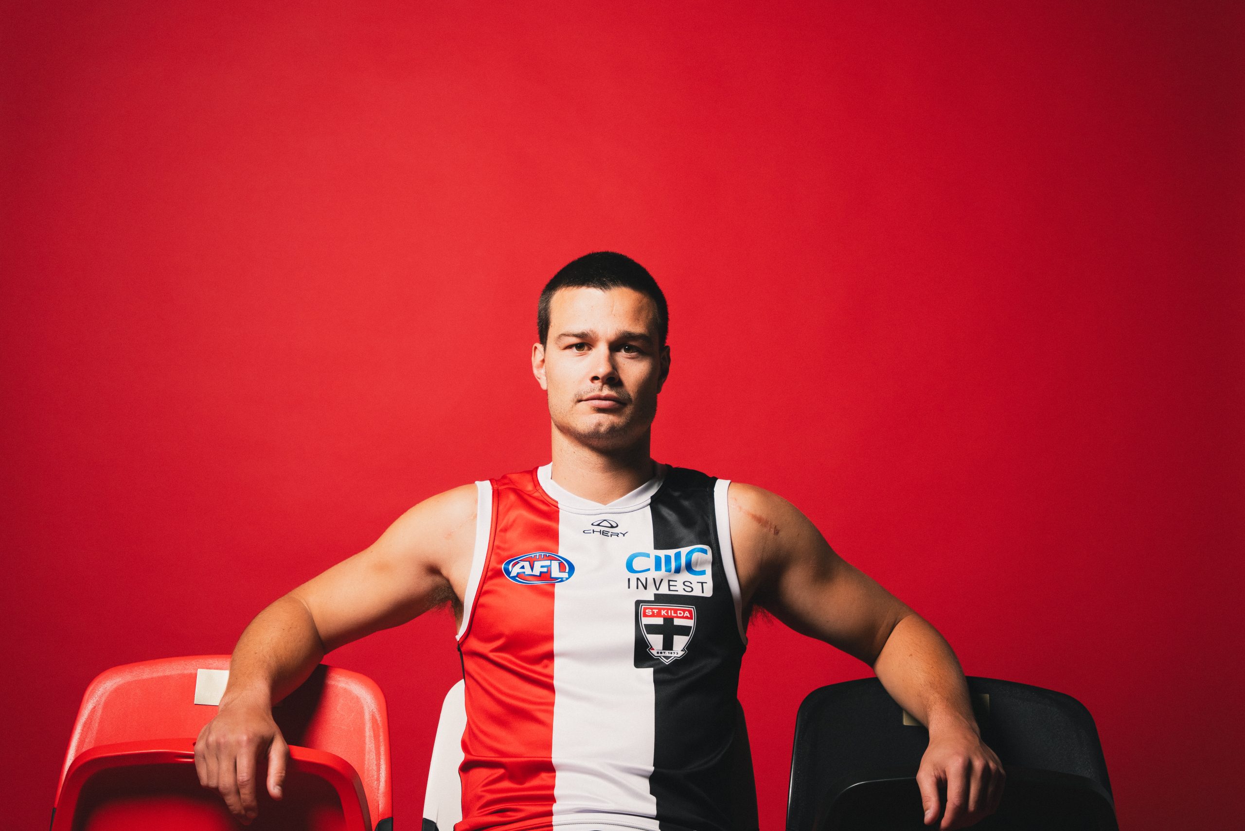 Jack Silvagni in his new colours. Credit. St Kilda Football Club