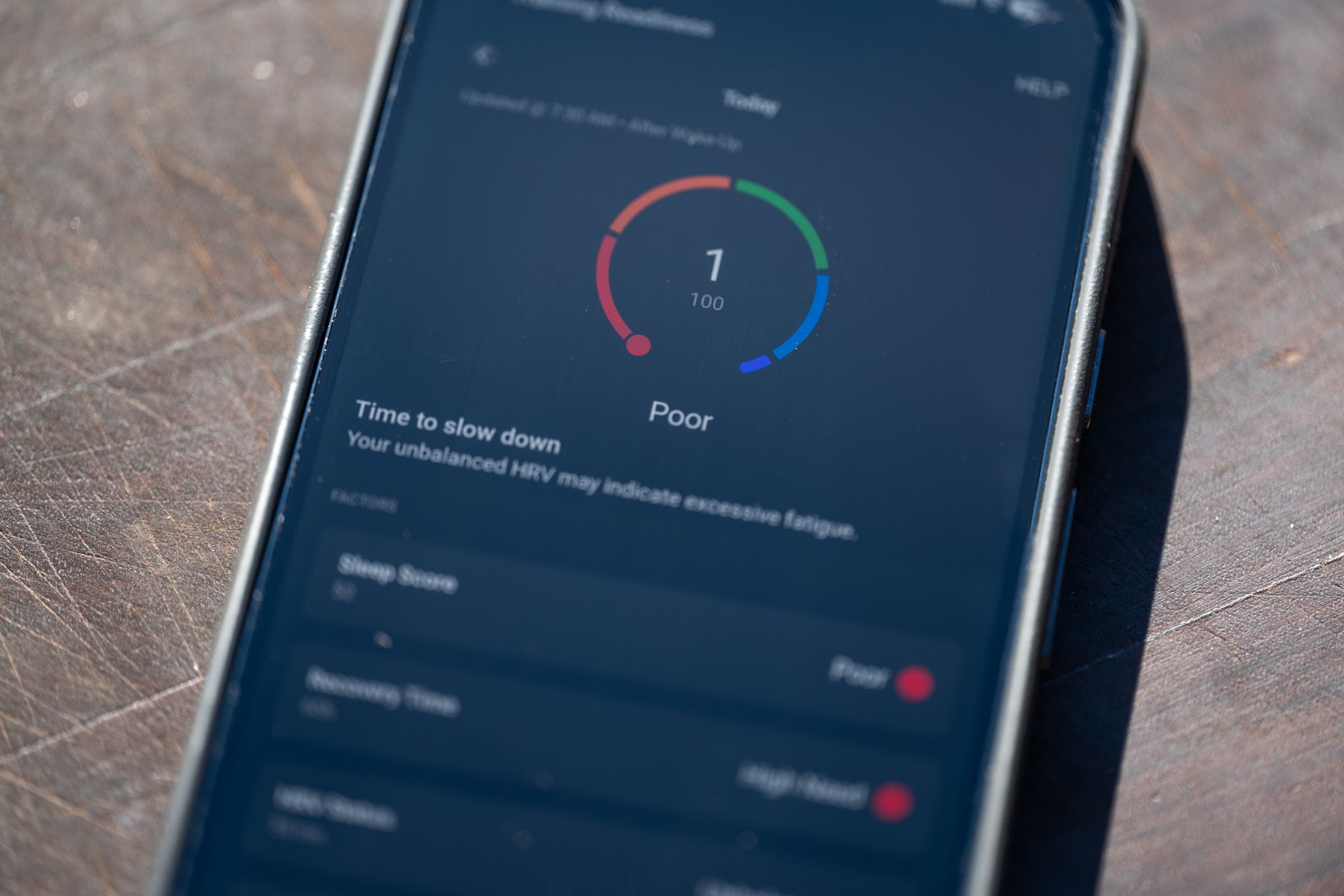 Garmin Connect training readiness