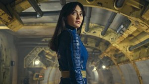 Ella Purnell stands in an underground vault in "Fallout."
