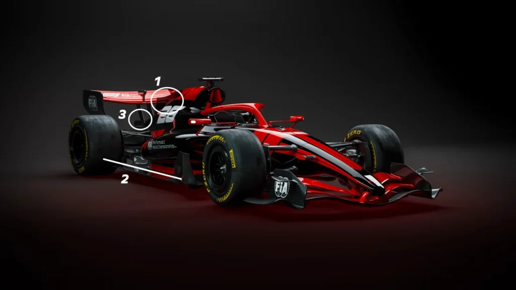 WHAT F1 2026 CARS MAY HAVE: 1. The return of shark fins | 2. High rake designs, as ride heights will be much higher | 3. Double-mounted rear wings