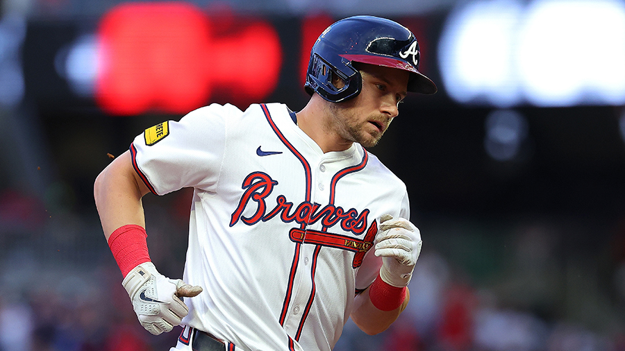 Former Seattle Mariners Jarred Kelenic Atlanta Braves rounding bases 2024...