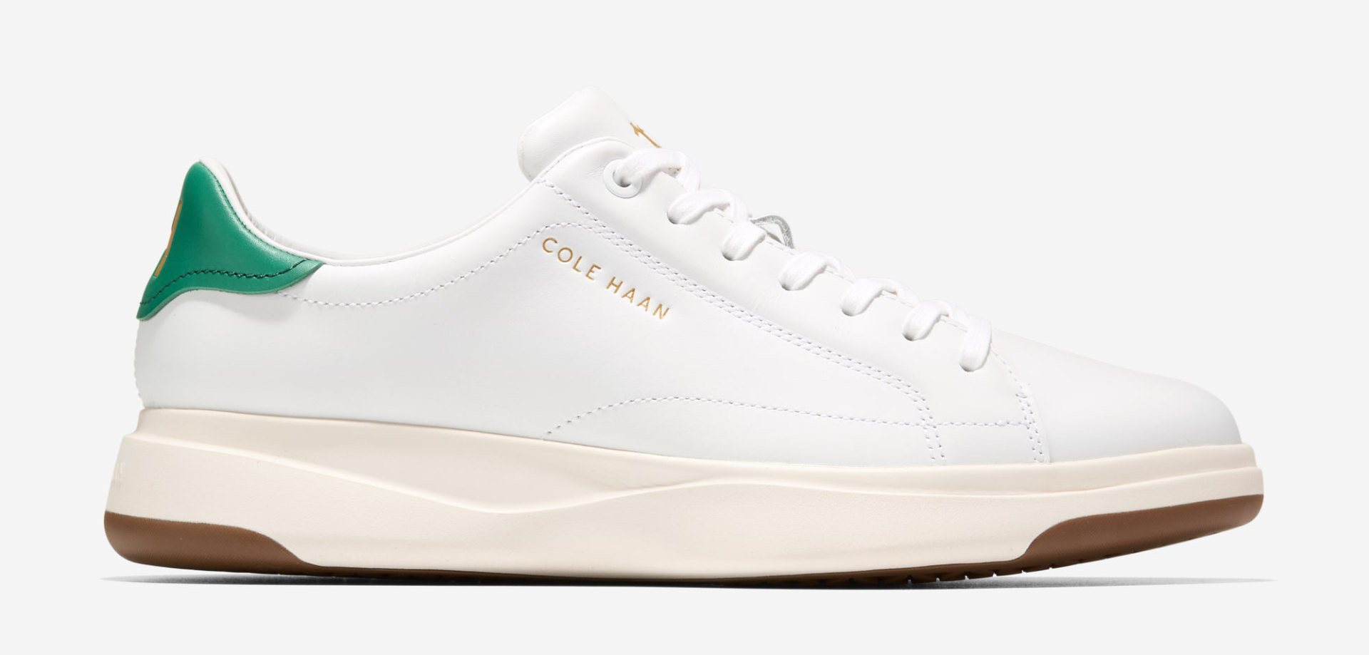 Cole Haan GrandPrø tennis shoe, viewed from the side.