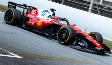 Max Verstappen and Charles Leclerc alone as wet weather strikes Barcelona test