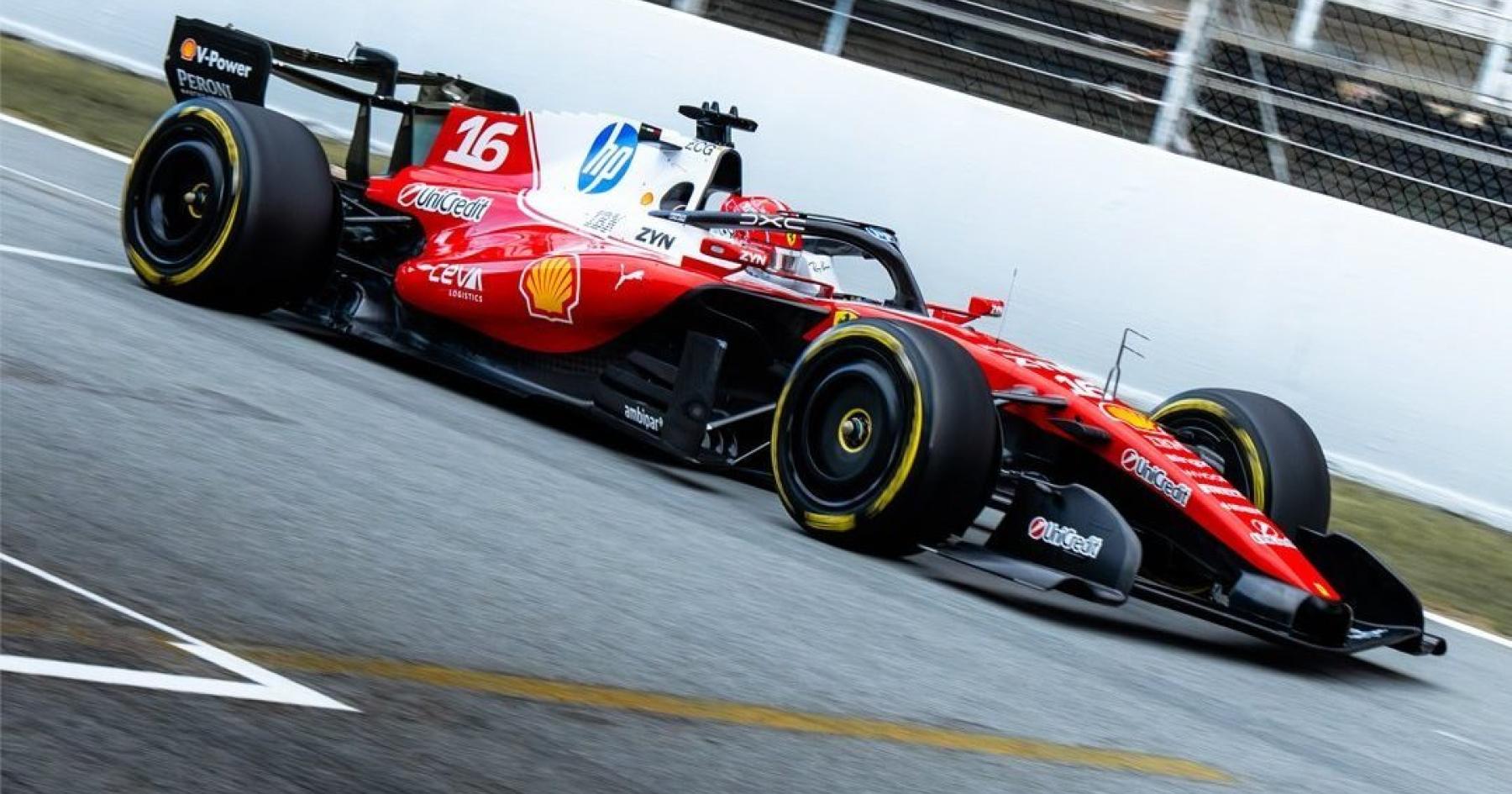 Max Verstappen and Charles Leclerc alone as wet weather strikes Barcelona test