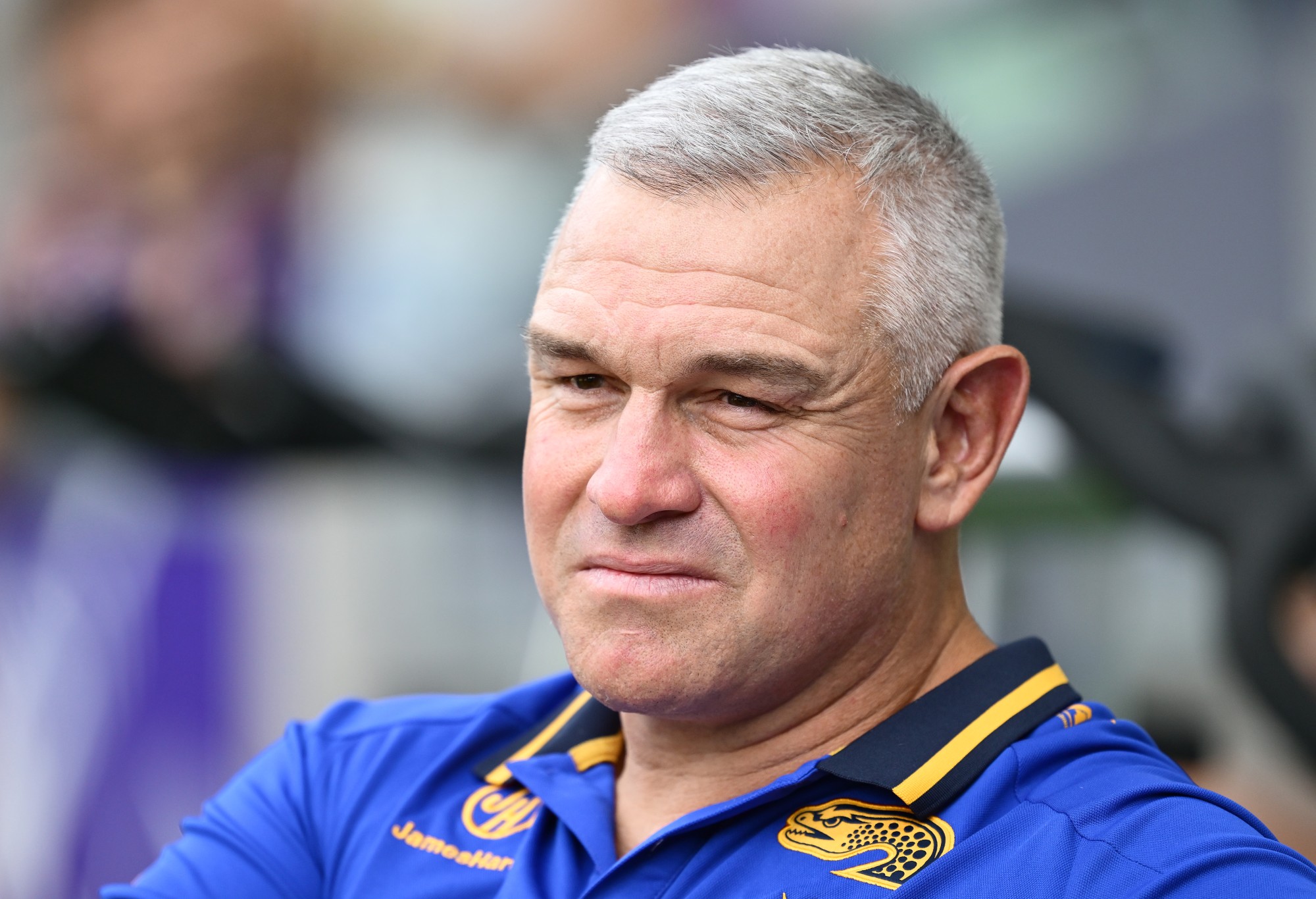 MELBOURNE, AUSTRALIA - MARCH 09: Jason Ryles, head coach of the Eels looks on before the round one NRL match between the Melbourne Storm and the Parramatta Eels at AAMI Park on March 09, 2025, in Melbourne, Australia. (Photo by Quinn Rooney/Getty Images)