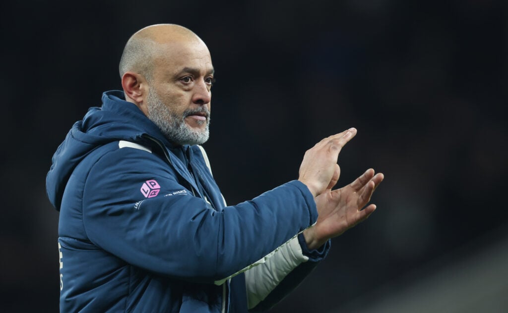Nuno Espirito Santo claps the fans after West Ham United beat Tottenham.