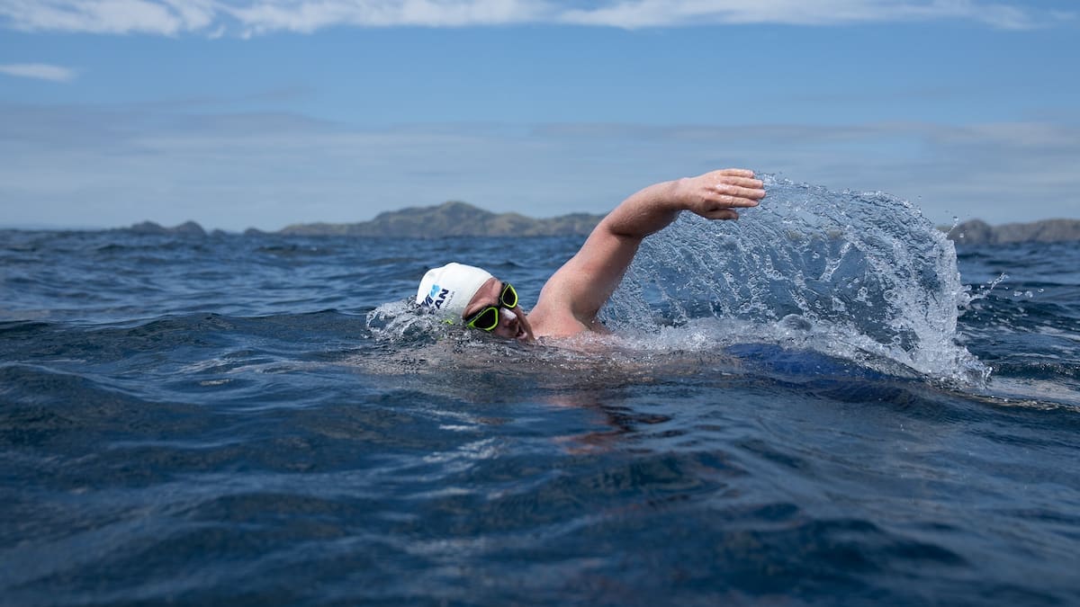Jono Ridler tells of shark encounter on Northland leg of 1600km ocean swim