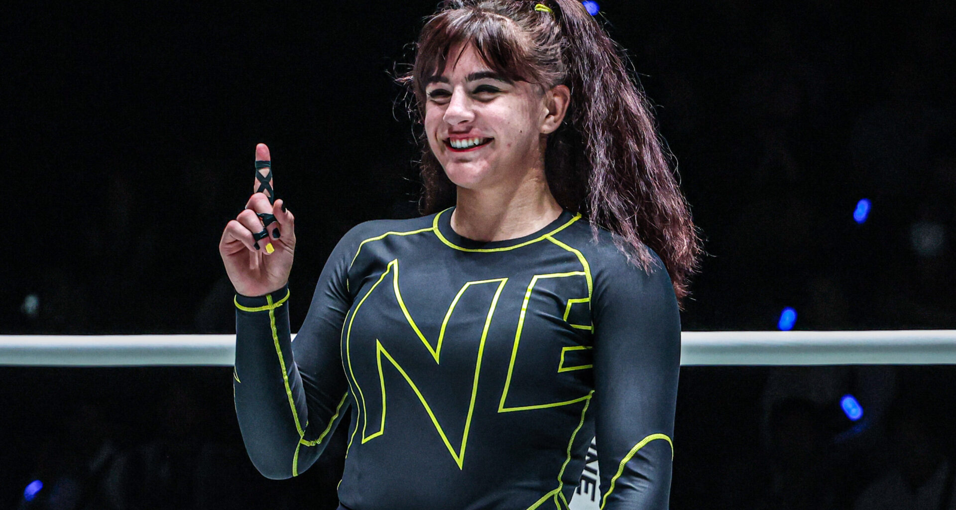 Grappling star Helena Crevar celebrates her debut victory