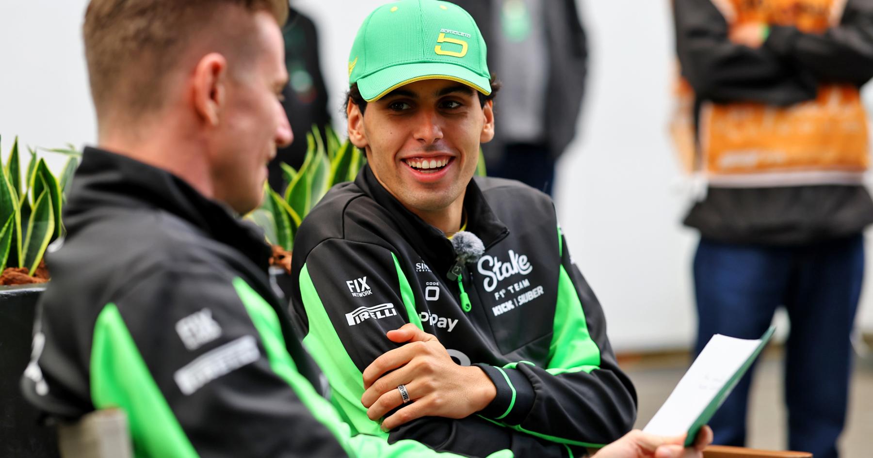 Nico Hulkenberg and Gabriel Bortoleto react as Audi F1 car makes debut