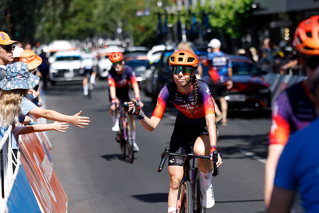 NORWOOD, AUSTRALIA - JANUARY 19: Carlotta Cipressi of Italy and Team Human Powered Health prior to the 10th Santos Women&amp;apos;s Tour Down Under 2026, Stage 3 a 126.5km stage from Norwood to Campbelltown / #UCIWWT / on January 19, 2026 in Norwood, Australia. (Photo by Con Chronis/Getty Images)