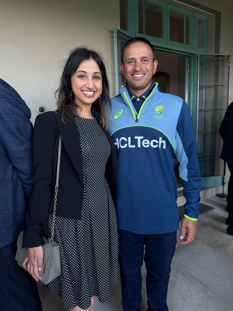 Usman Khawaja and Alicia Vrajlal