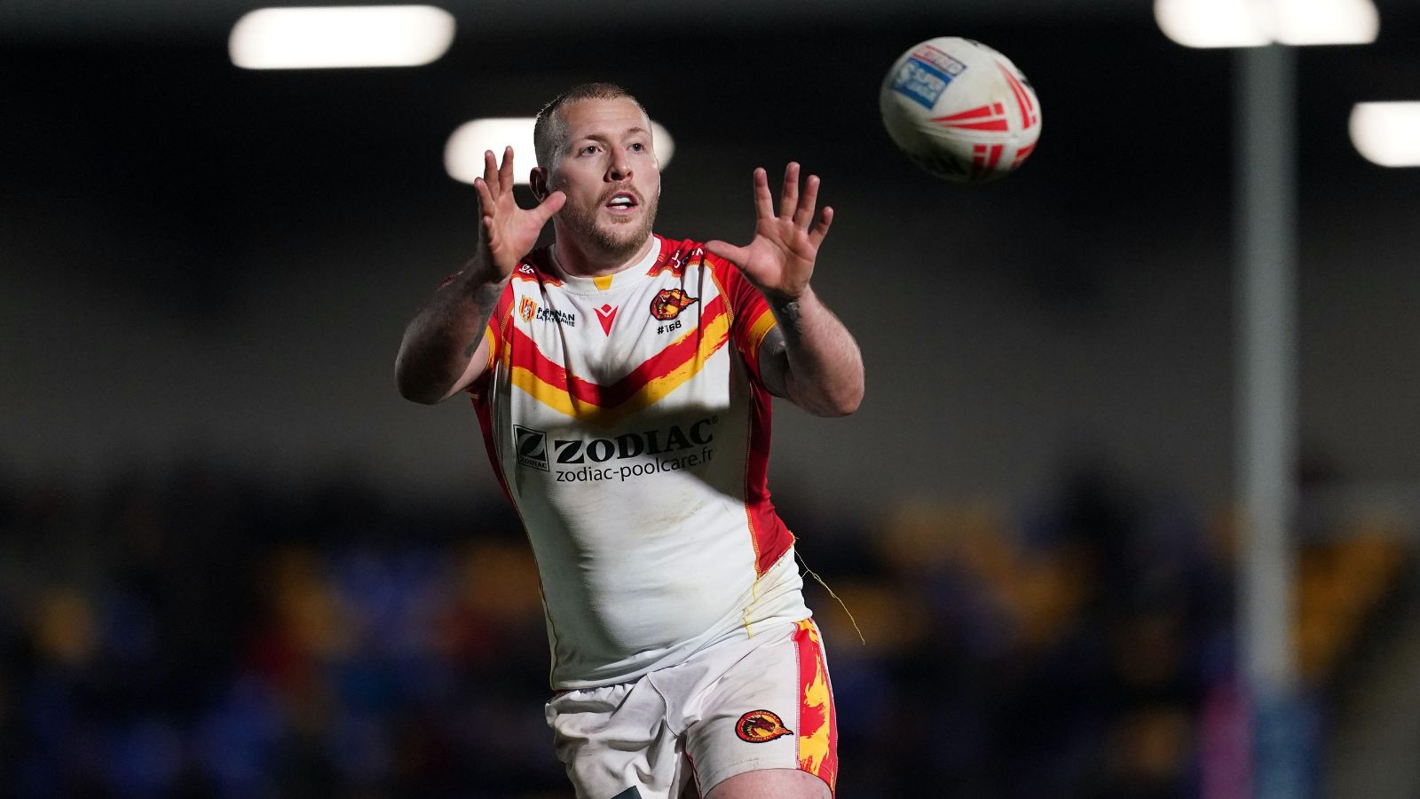 Jordan Abdull in action for Catalans Dragons in 2024