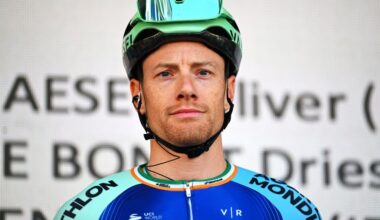 KORTRIJK, BELGIUM - MARCH 02: Sam Bennett of Ireland and Team Decathlon AG2R La Mondiale prior to the 77th Kuurne - Bruxelles - Kuurne 2025 a 196.9km one day race from Kortrijk to Kuurne on March 02, 2025 in Kortrijk, Belgium. (Photo by Luc Claessen/Getty Images)