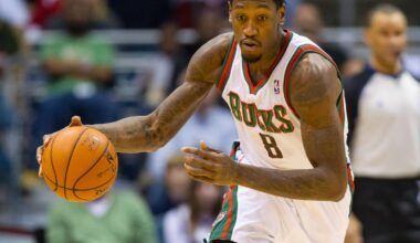 Milwaukee Bucks center Larry Sanders (8) during the game against the Phoenix Suns at the BMO Harris Bradley Center. The Bucks won 108-99.