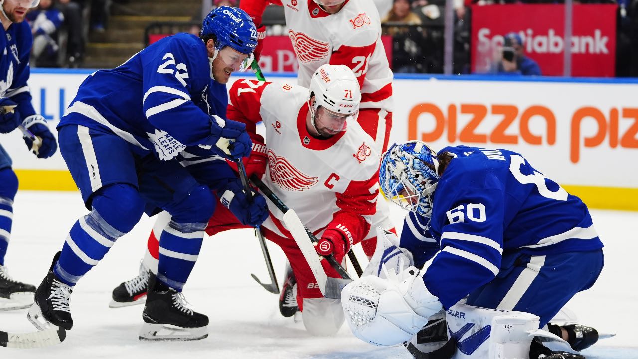 Maple Leafs drop key division clash with Red Wings in OT