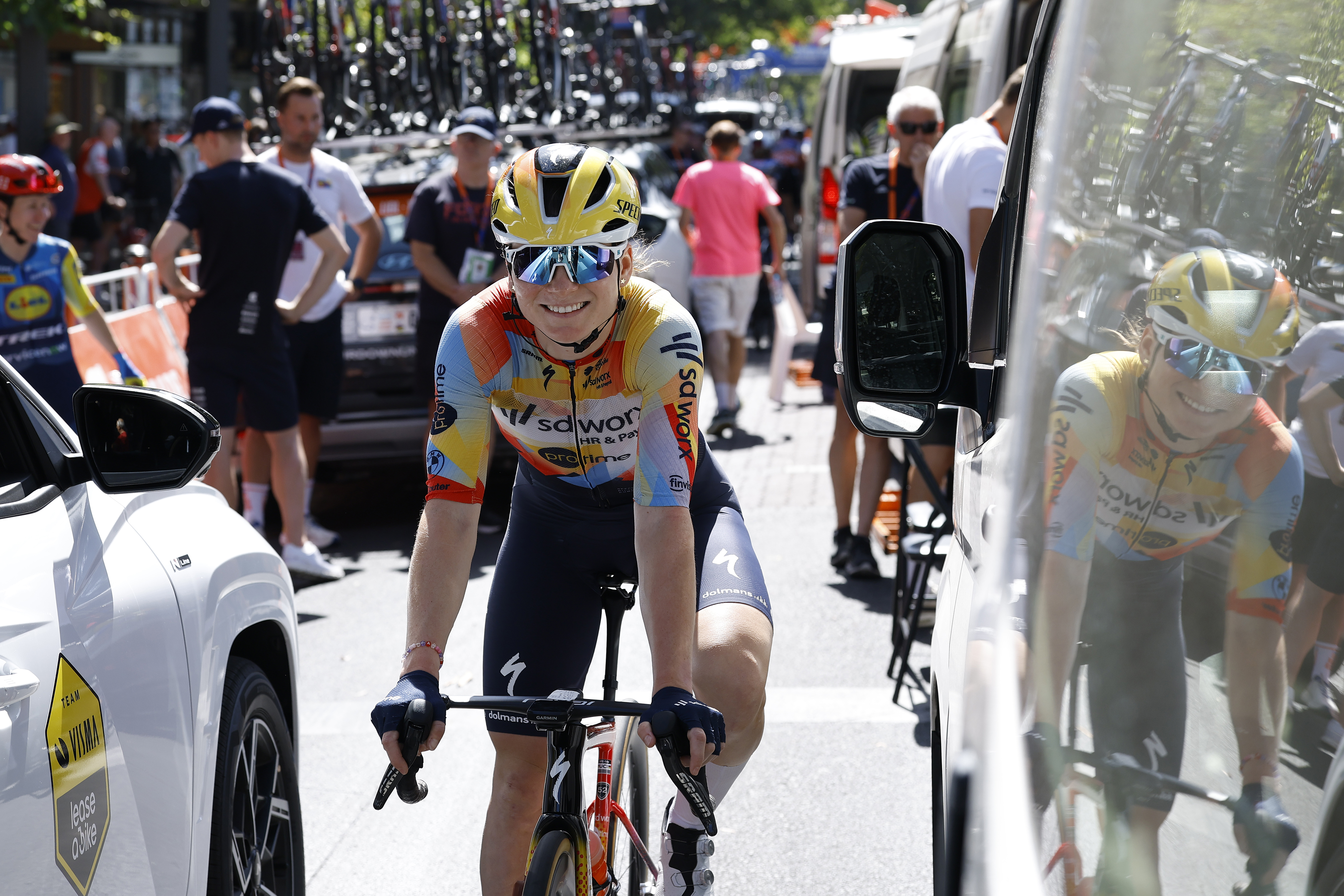 NORWOOD, AUSTRALIA - JANUARY 19: Marta Lach of Poland and Team SD Worx - Protime prior to the 10th Santos Women's Tour Down Under 2026, Stage 3 a 126.5km stage from Norwood to Campbelltown / #UCIWWT / on January 19, 2026 in Norwood, Australia. (Photo by Con Chronis/Getty Images)