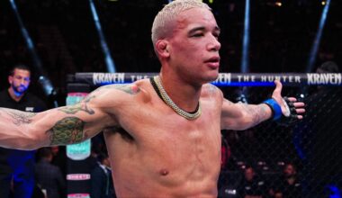 Bryan Battle celebrates after a win against Randy Brown