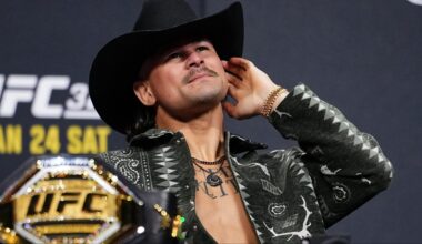 Diego Lopes appears at a UFC 325 press conference