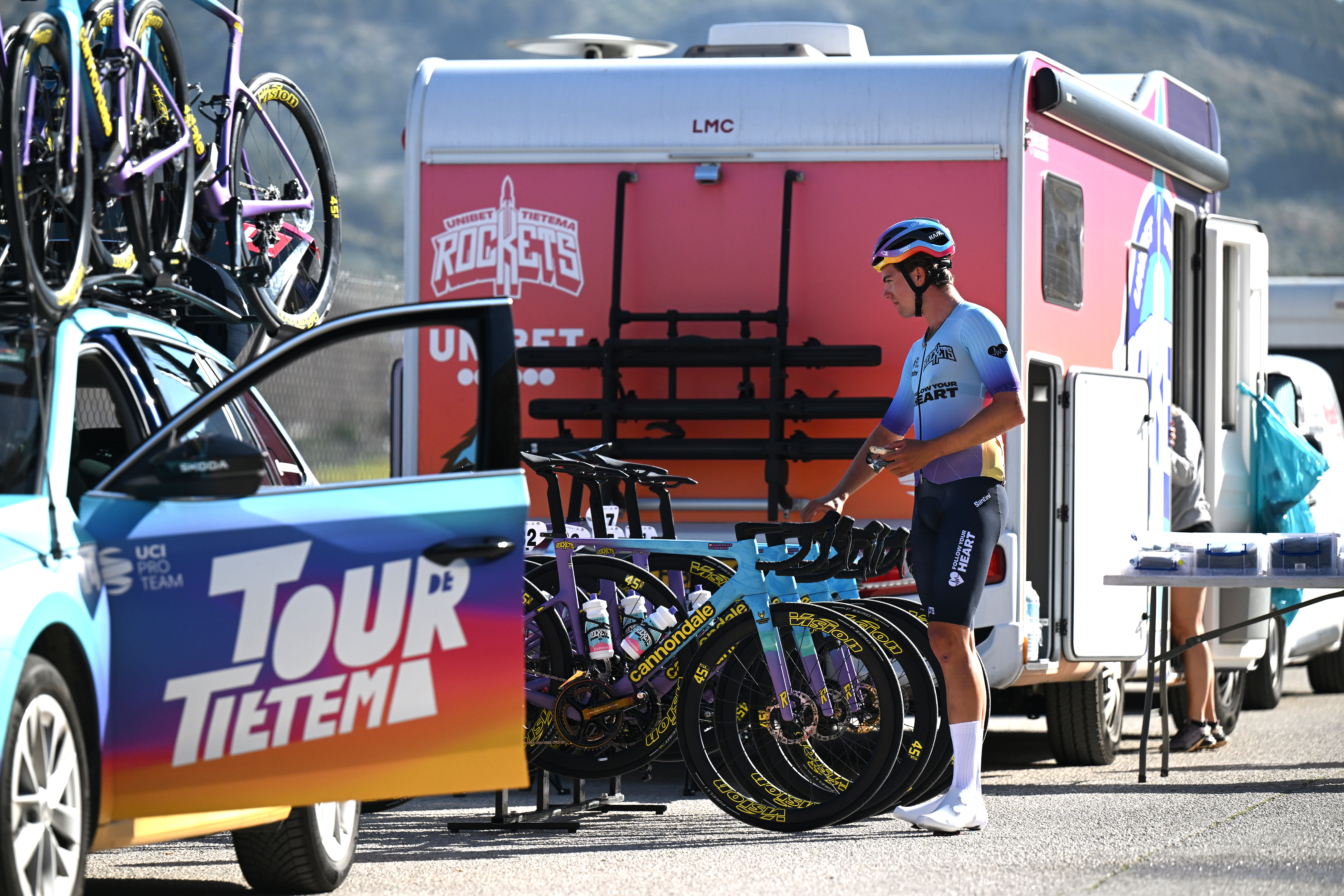 ALCAUDETE, SPAIN - FEBRUARY 20: Cedrik Bakke Christophersen of Norway and Team Unibet Tietema Rockets prior to the 71st Vuelta a Andalucia Ruta Ciclista Del Sol 2025, Stage 2 a 133.2km stage from Alcaudete to Torredelcampo on February 20, 2025 in Alcaudete, Spain. (Photo by Szymon Gruchalski/Getty Images)