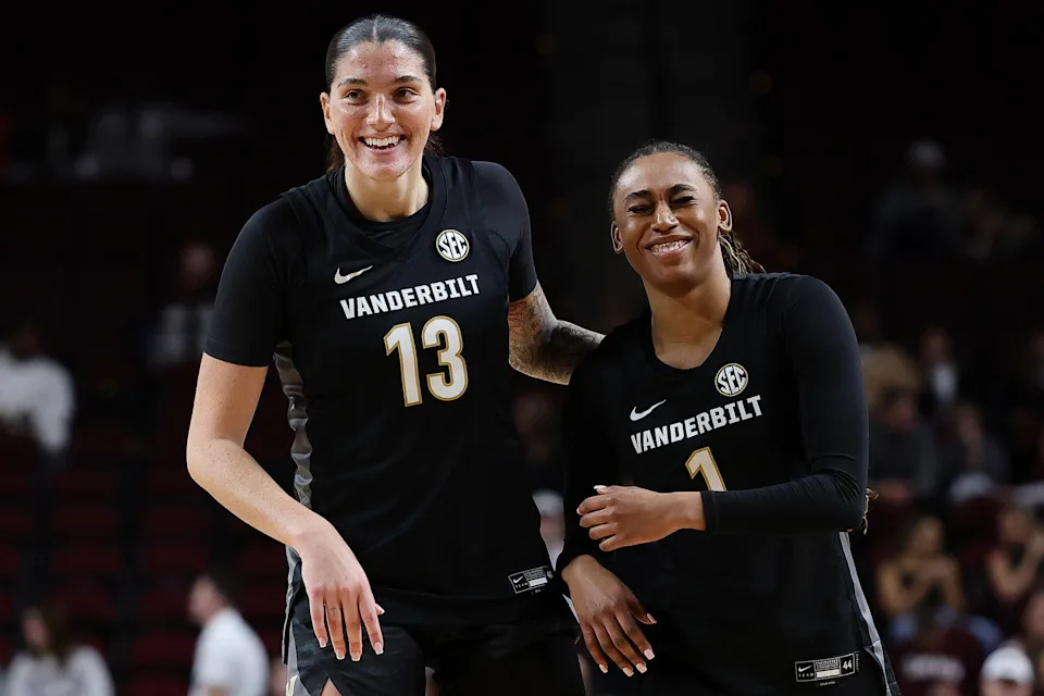 Vanderbilt sophomore Mikayla Blakes (R) ranks second in the nation in scoring at 24.9 points per game. (Alex Slitz/Getty Images)