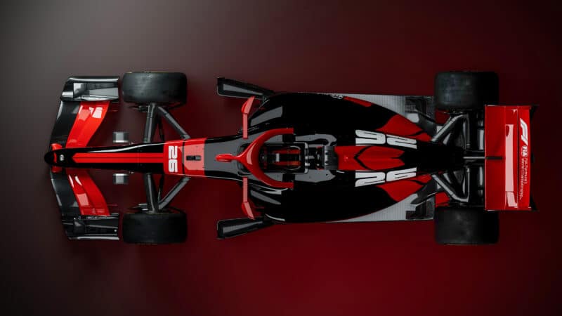 Overhead view of F1 2026 car