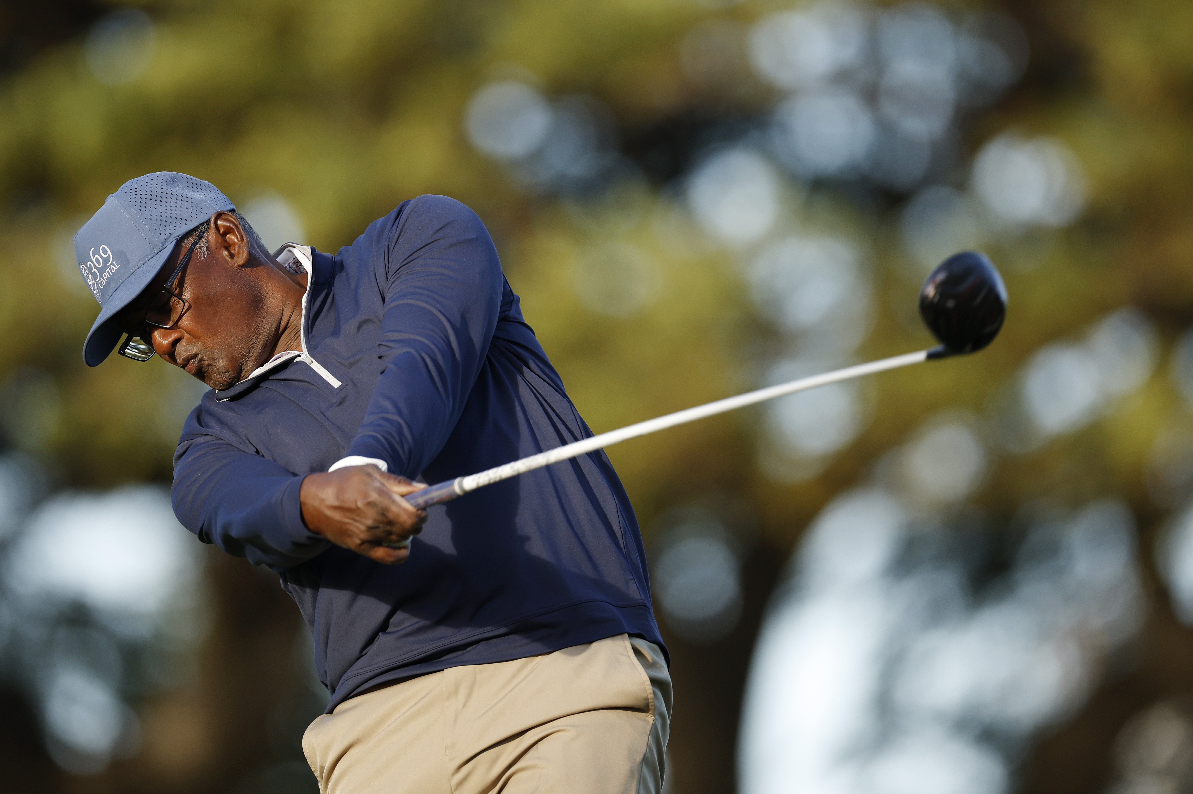 Vijay Singh hits a driver off the tee