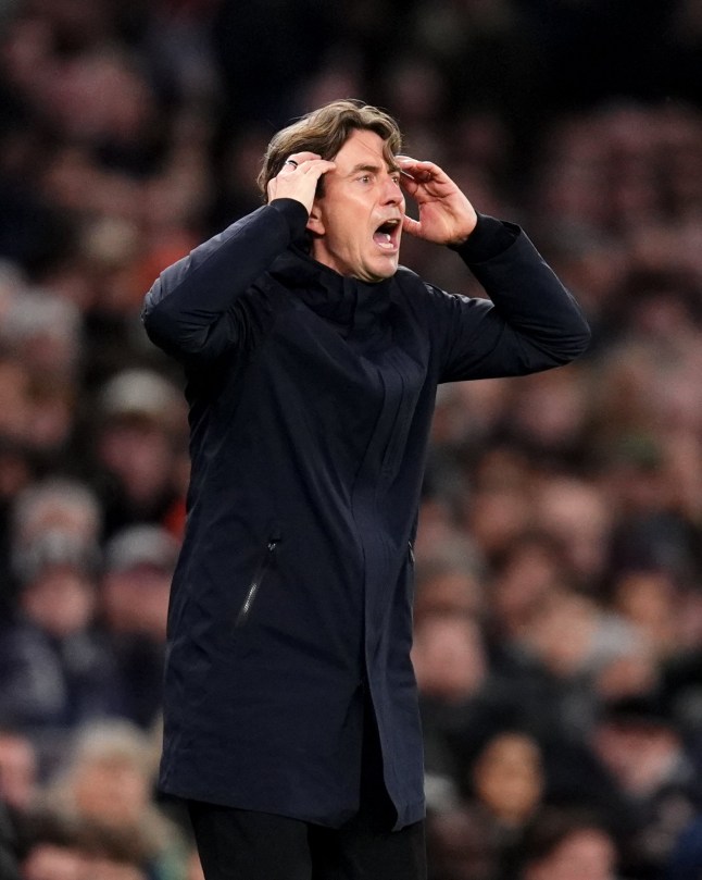 Tottenham Hotspur manager Thomas Frank gestures on the touchline during the Premier League match at the Tottenham Hotspur Stadium, London. Picture date: Saturday January 17, 2026. PA Photo. Photo credit should read: John Walton/PA Wire. RESTRICTIONS: EDITORIAL USE ONLY No use with unauthorised audio, video, data, fixture lists, club/league logos or