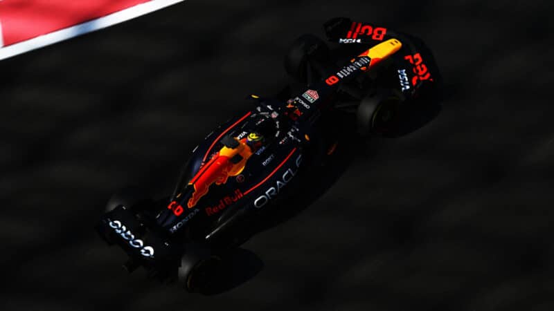 Isack Hadjar during post-season testing in Abu Dhabi