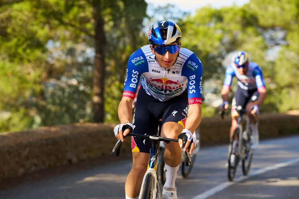 Florian Lipowitz of Red Bull - BORA - hansgrohe seen during a photoshoot during "Red Bull - BORA - hansgrohe 2025 On Bike Shoot" in Mallorca, Spain on 06.12.2025. // George Marshall / Red Bull Content Pool // SI202512160520 // Usage for editorial use only //