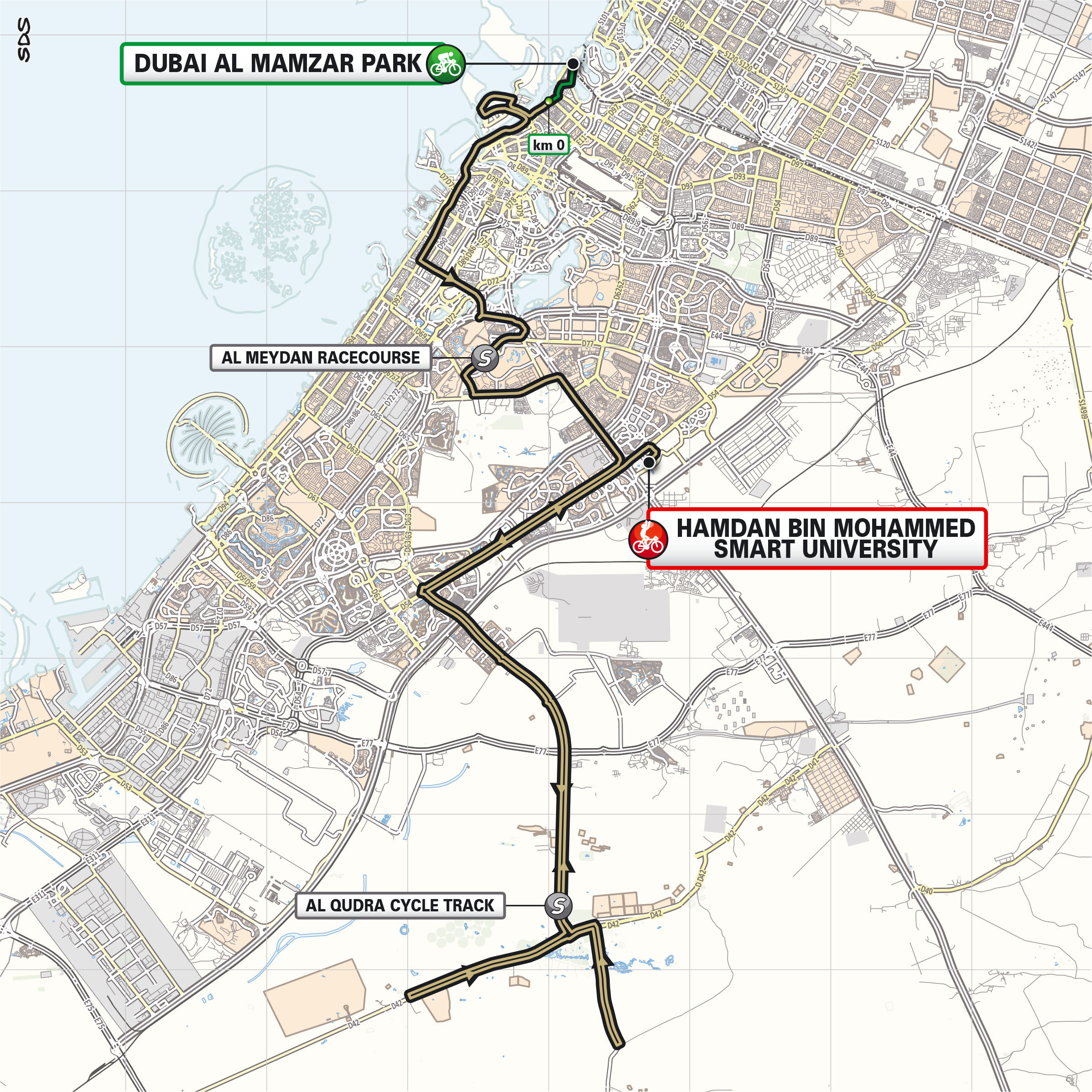 Route maps and stage profiles for 2026 UAE Tour men