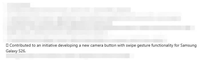 samsung galaxy s26 camera button idea employee linkedin
