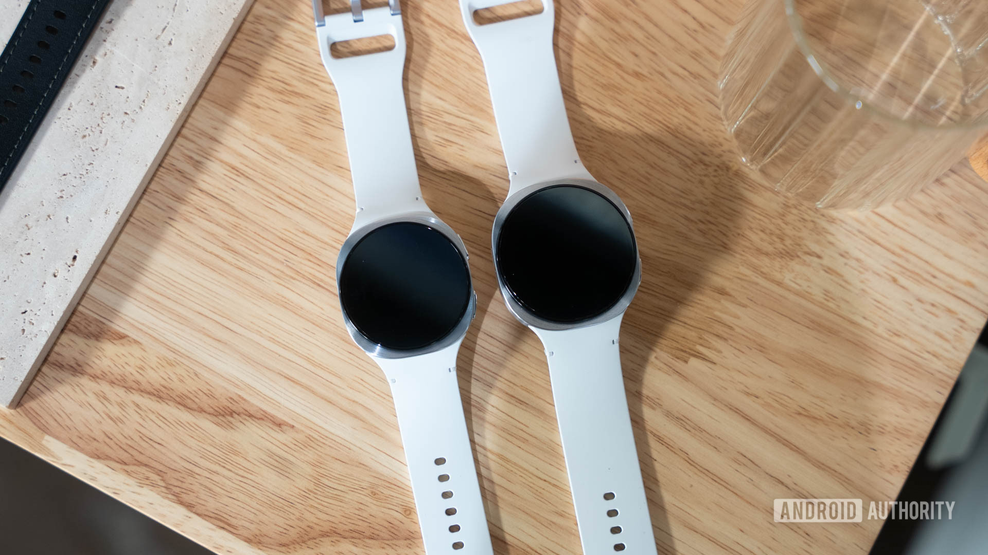 Samsung Galaxy Watch 8 in 40mm next to 44mm model