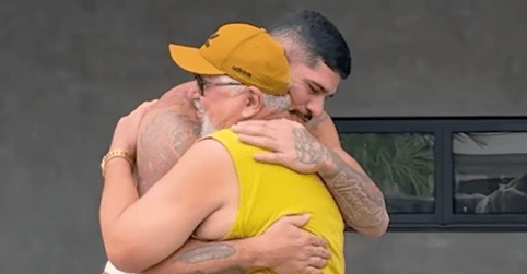 Video: UFC champ Alex Pereira brings father to tears over gift