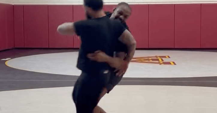 Video: Jon Jones stuns Gable Steveson with trip takedown