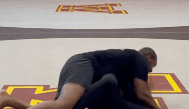 Watch Gable Steveson wrestle Jon Jones ahead of third MMA bout