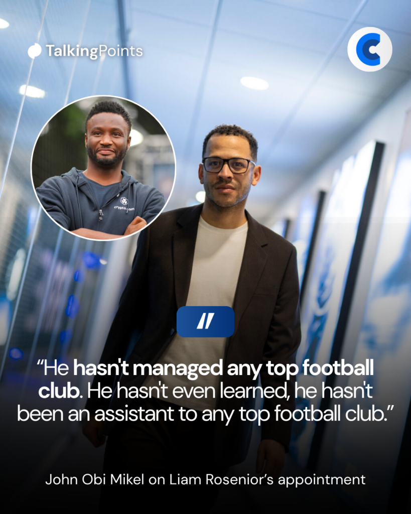 John Obi Mikel on Liam Rosenior's appointment