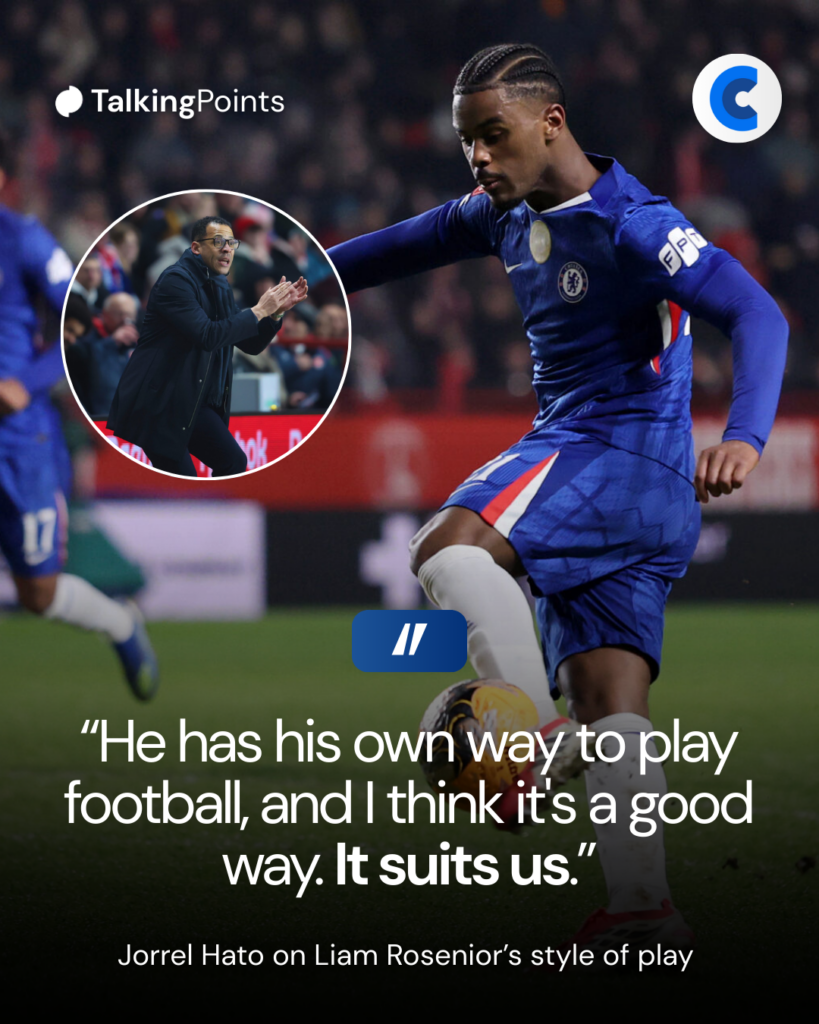 Chelsea defender Jorrel Hato discussing Liam Rosenior's style of play
