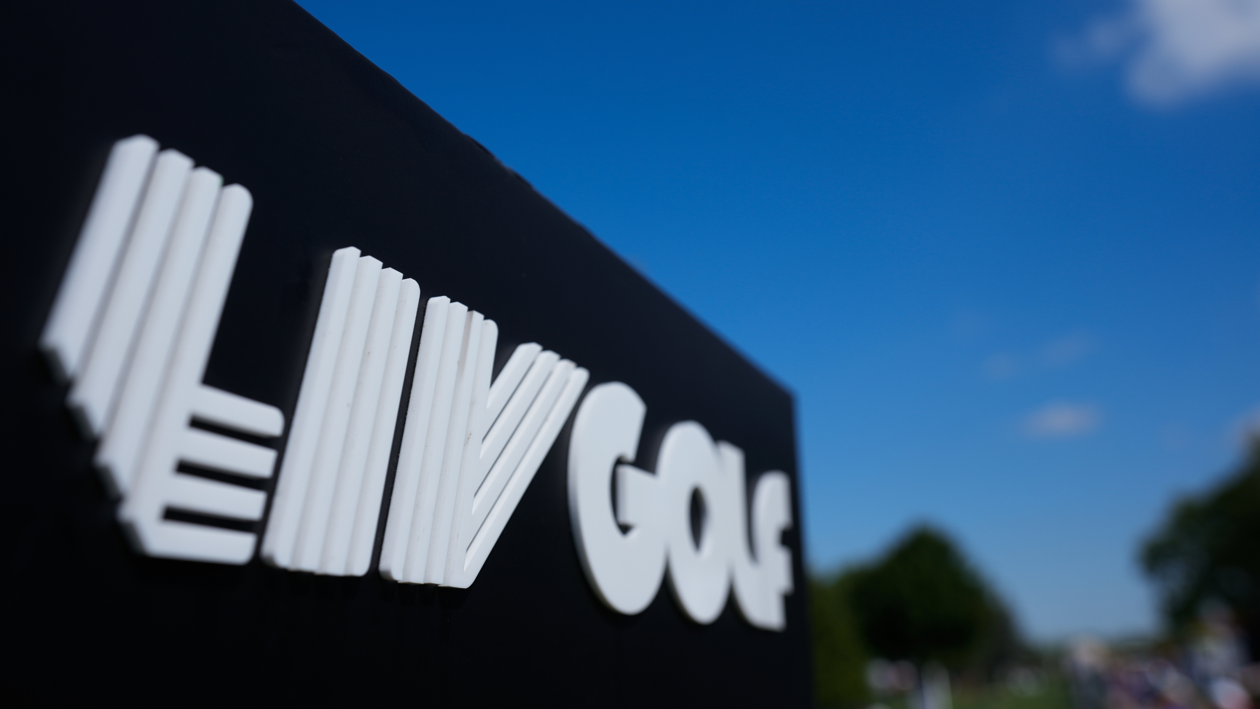 A sign at the LIV Golf Team Championship