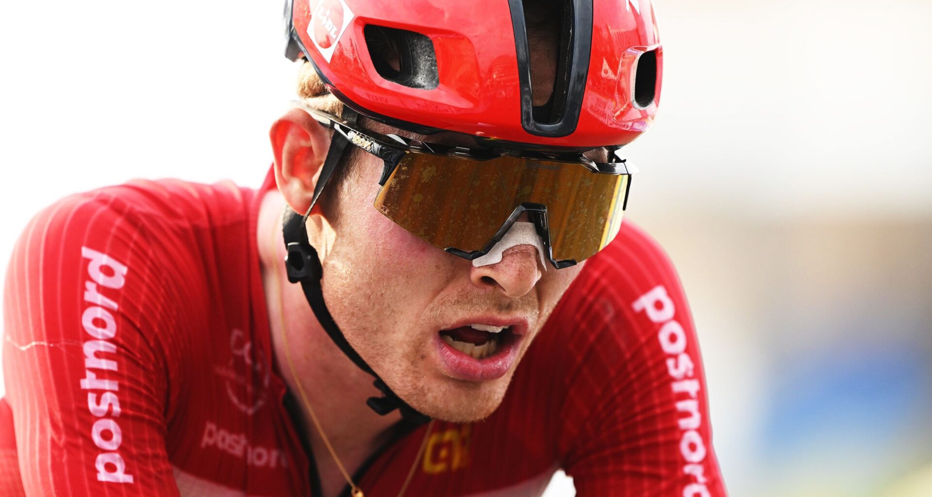 KIGALI, RWANDA - SEPTEMBER 28: Mattias Skjelmose and Team Denmark crosses the finish line on fourth place during the 98th UCI Cycling World Championships Kigali 2025, Men Elite Road Race a 267.5km race from Kigali to Kigali on September 28, 2025 in Kigali, Rwanda. (Photo by Dario Belingheri/Getty Images)