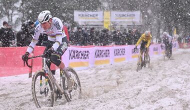 Dutch Mathieu Van Der Poel pictured in action during the men's elite race of the Zilvermeercross cyclocross cycling event in Mol, stage 5/7 in the Exact Cross competition, on Friday 02 January 2026.BELGA PHOTO LUC CLAESSEN (Photo by LUC CLAESSEN / BELGA MAG / Belga via AFP)