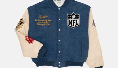A varsity jacket from San Francisco-based Nostalgia for the NFL Origins program.