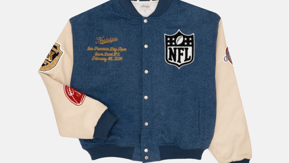 A varsity jacket from San Francisco-based Nostalgia for the NFL Origins program.